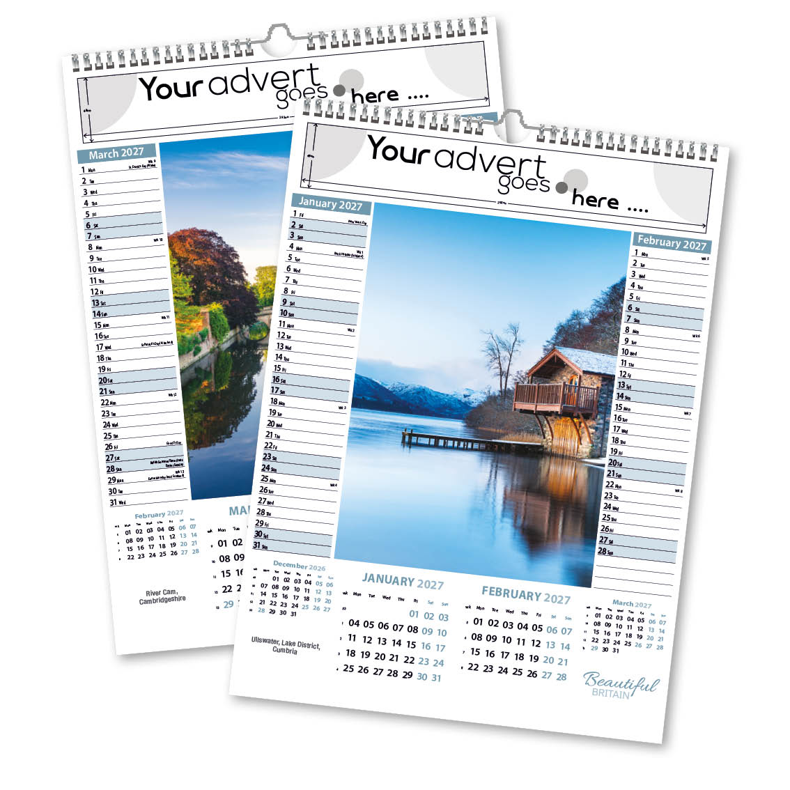 Beautiful Britain Memo Wall Calendar