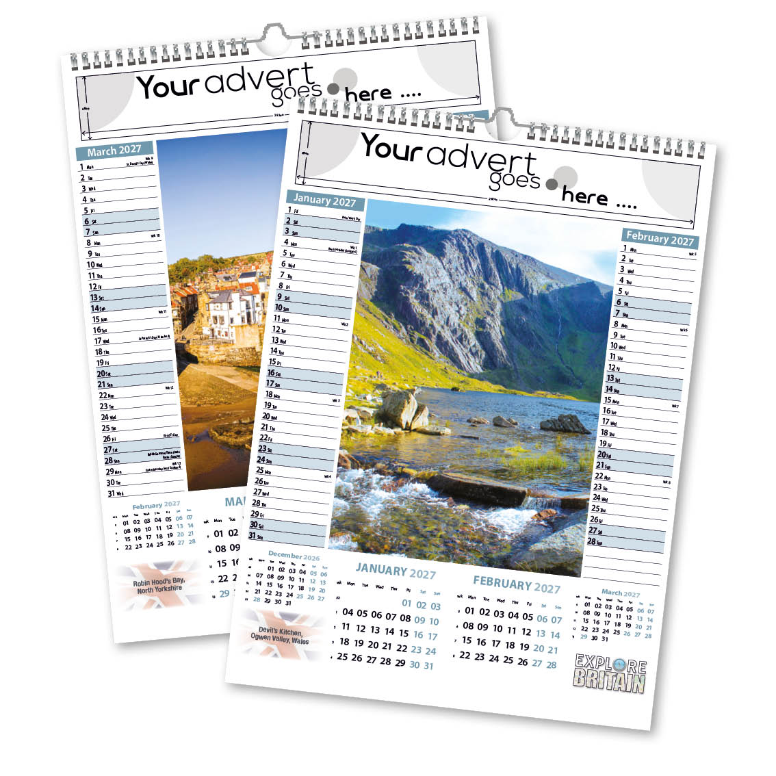 Explore Britain Memo Wall Calendar