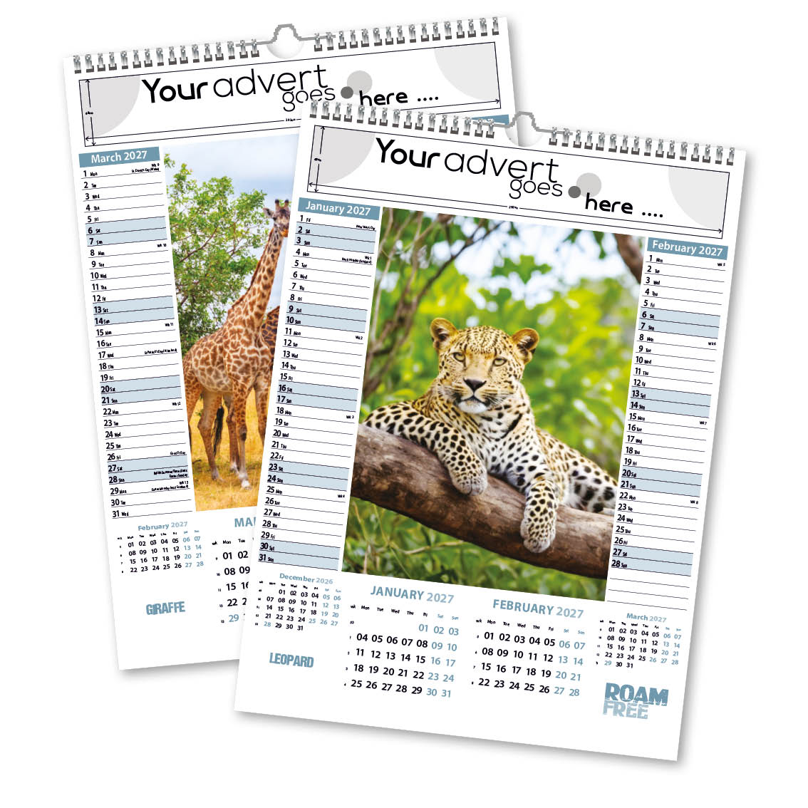 Roam Free Memo Wall Calendar