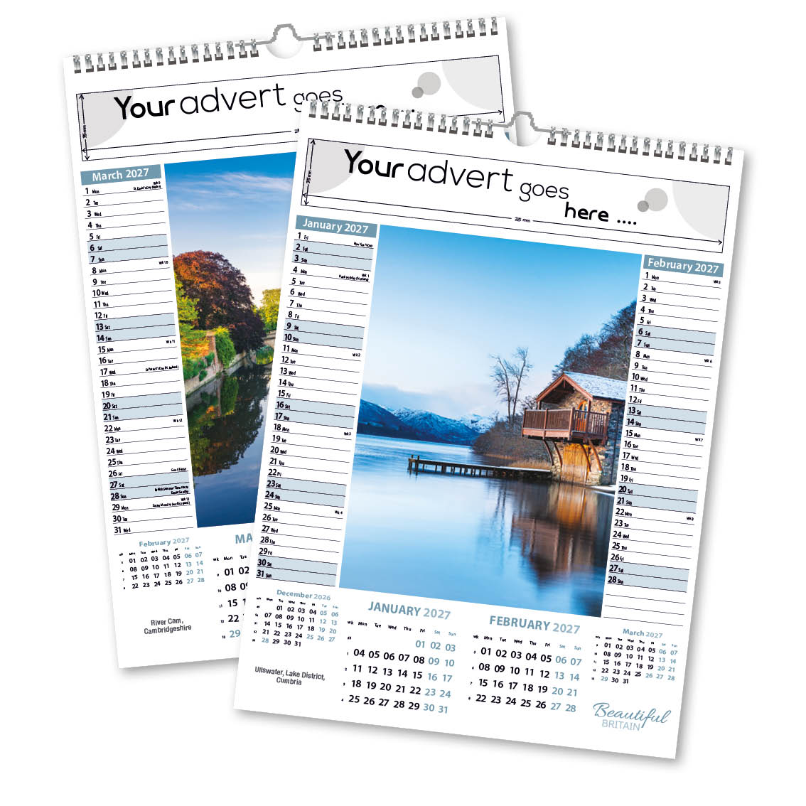 Beautiful Britain 6 Leaf Mini Memo Calendar