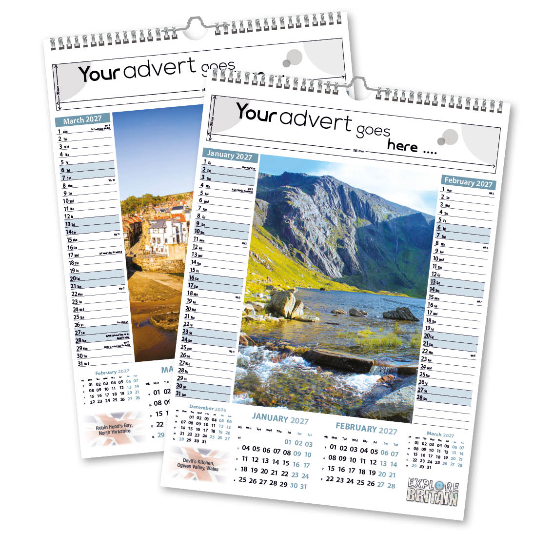 Explore Britain 6 Leaf Mini Memo Calendar