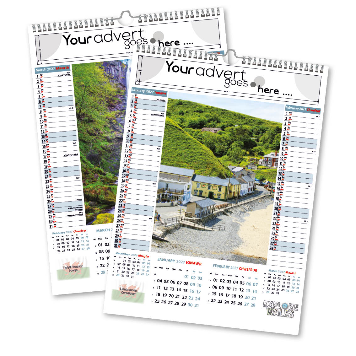 Explore Wales Memo Wall Calendar