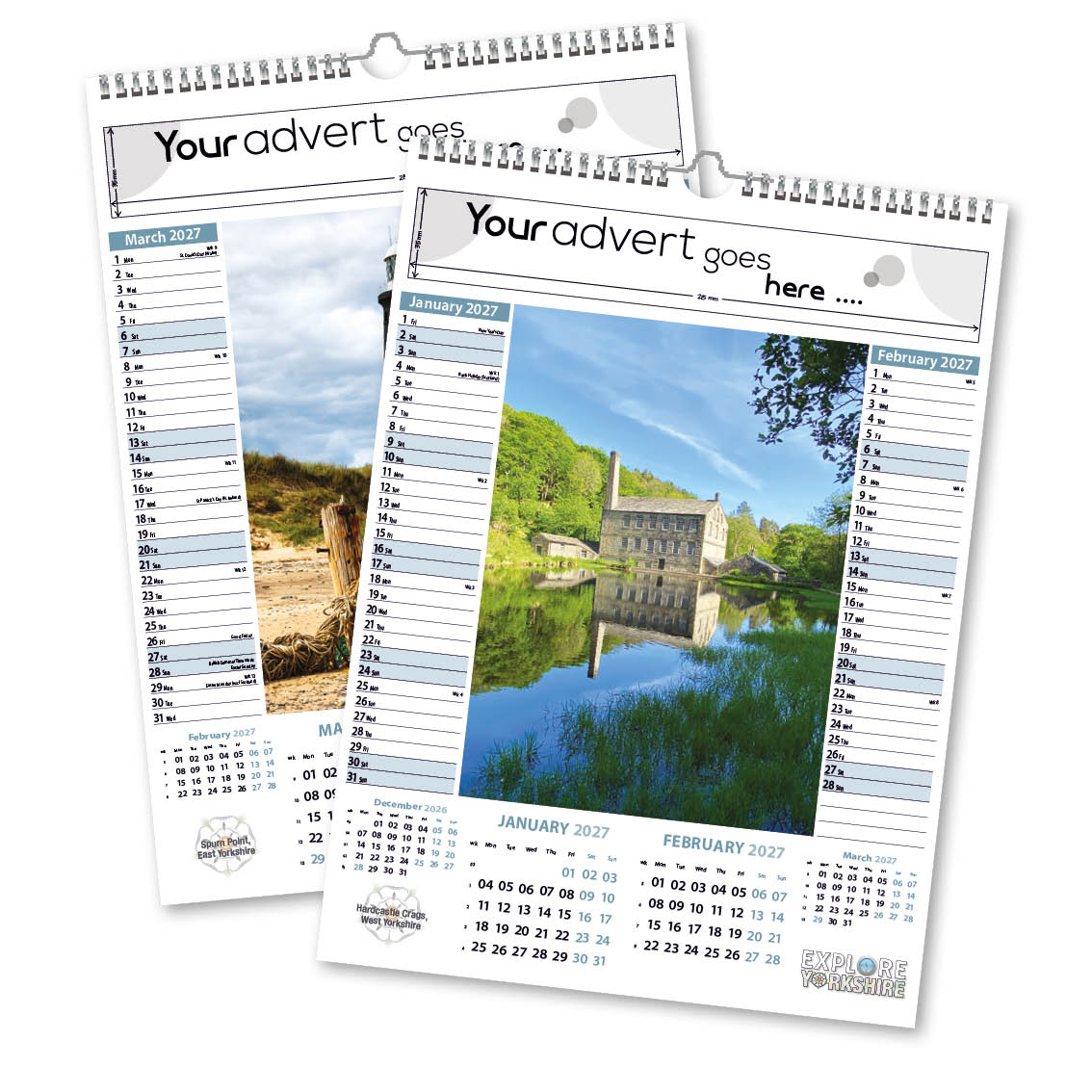 Explore Yorkshire 6 Leaf Mini Memo Calendar