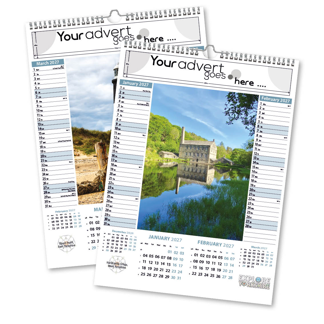 Explore Yorkshire Memo Wall Calendar