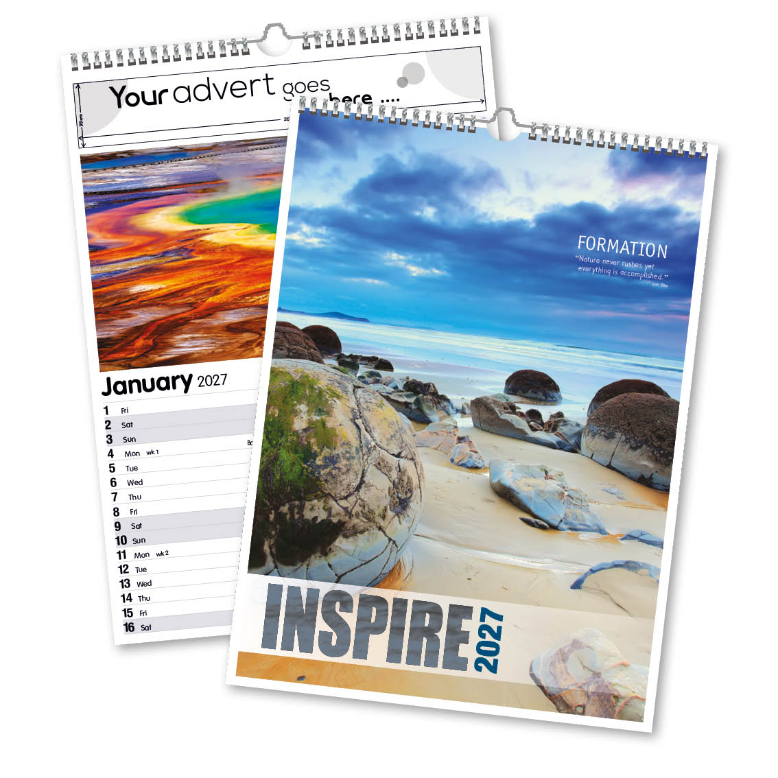 Inspire 13 Leaf Mini Memo Calendar – Option 1