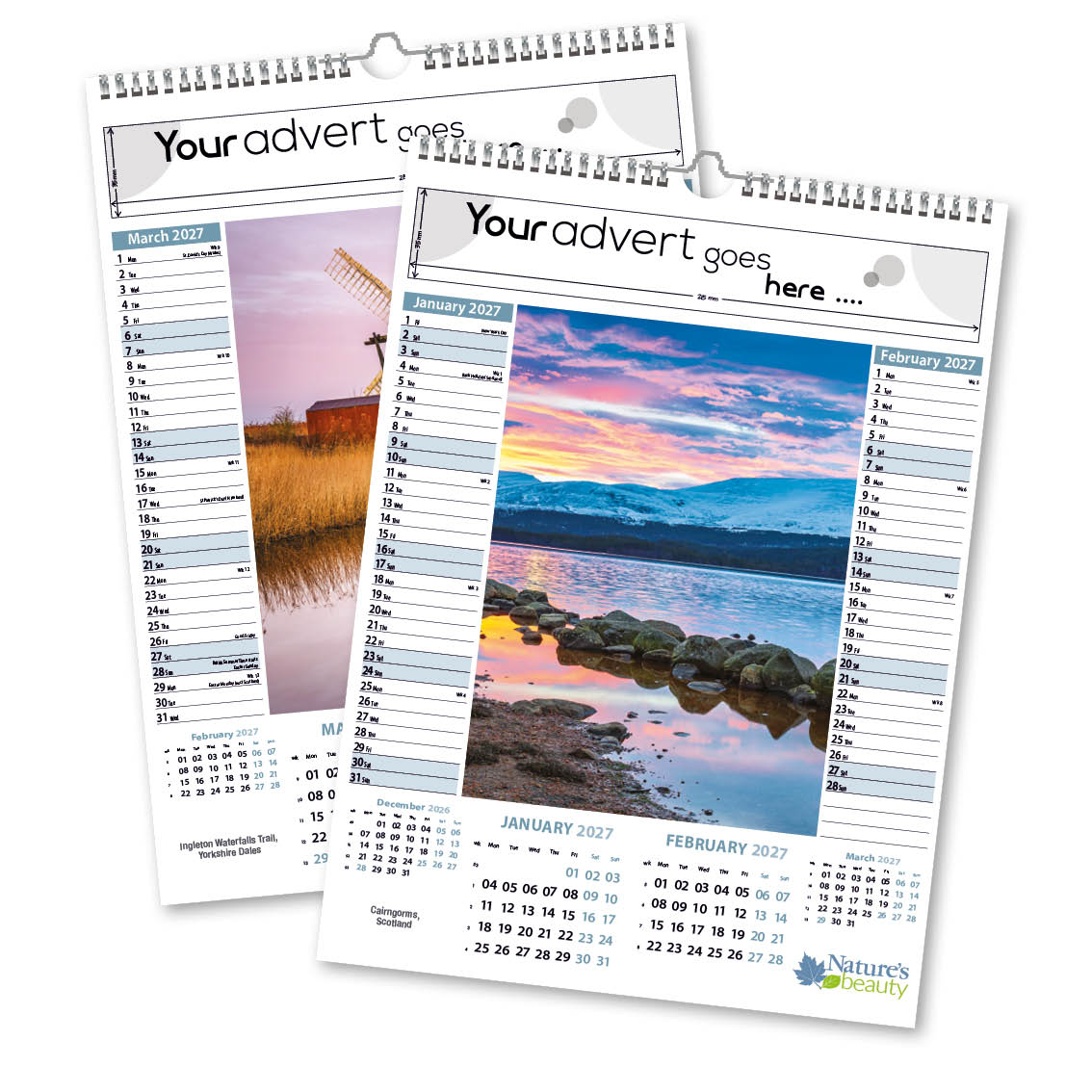 Nature’s Beauty 6 Leaf Mini Memo Calendar