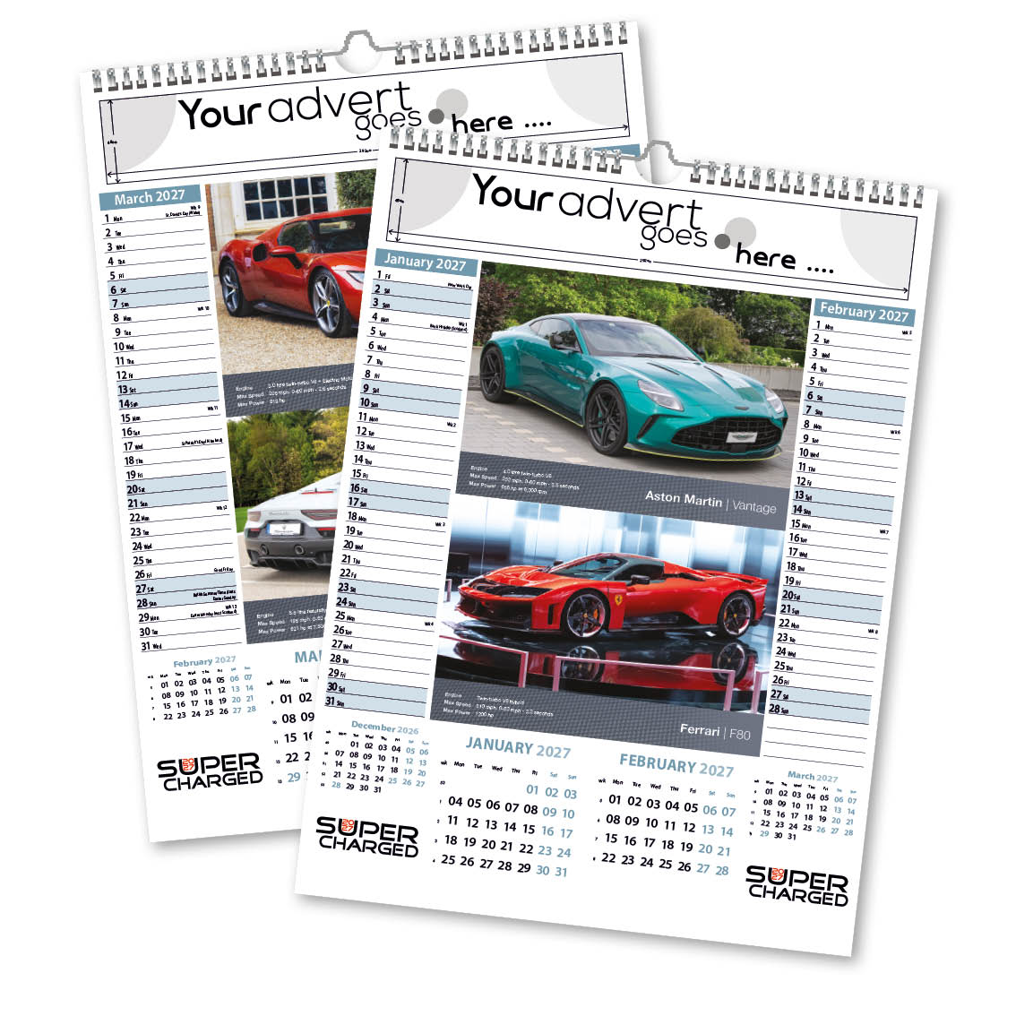 Supercharged Memo Wall Calendar