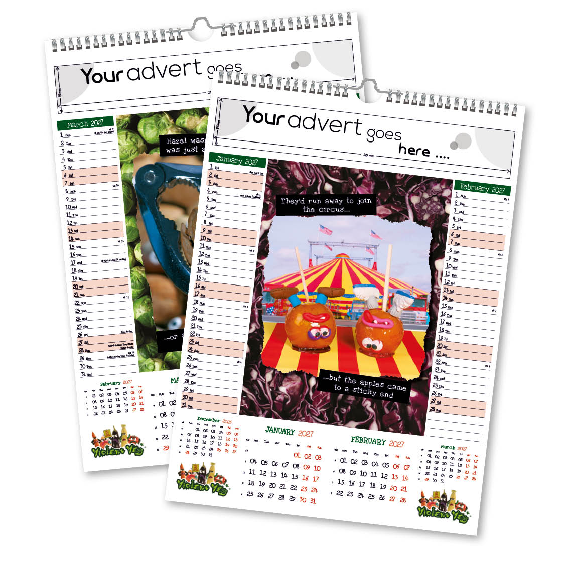 Violent Veg 6 Leaf Mini Memo Calendar