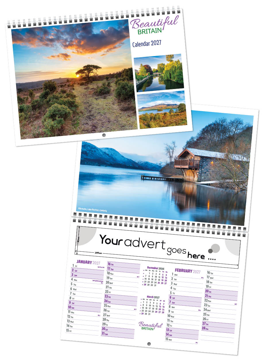 Beautiful Britain Central Wiro Wall Calendar