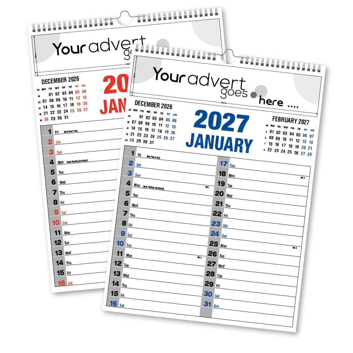 Commercial Memo Wall Calendar