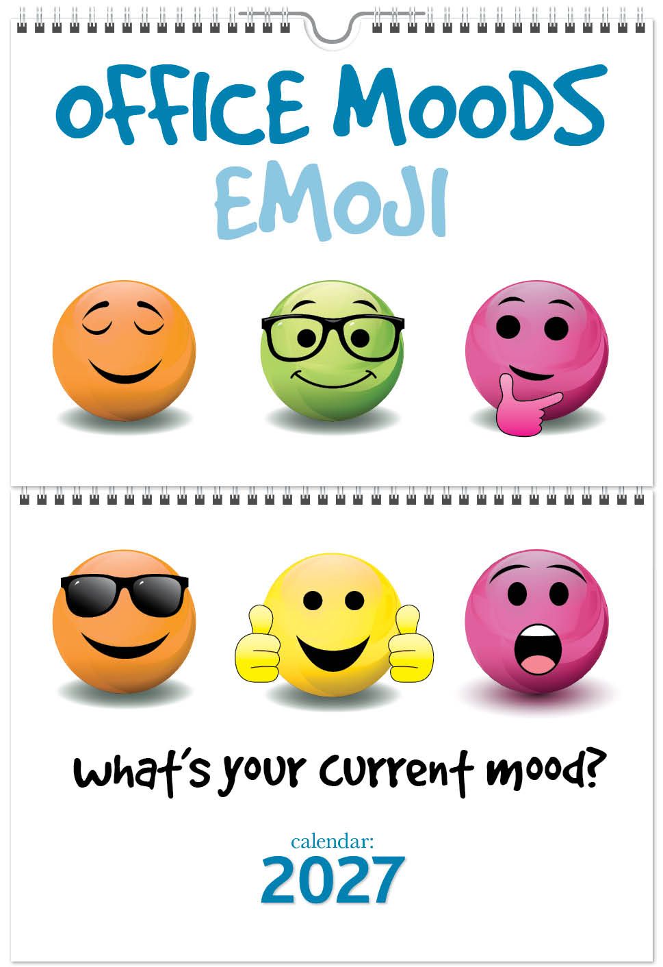Office Moods Emoji Double Wired Wall Calendar