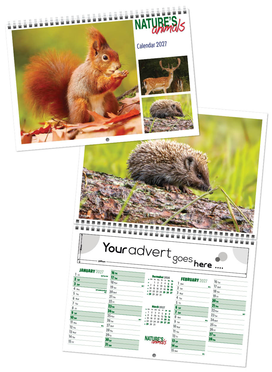 Nature’s Animals Central Wiro Wall Calendar