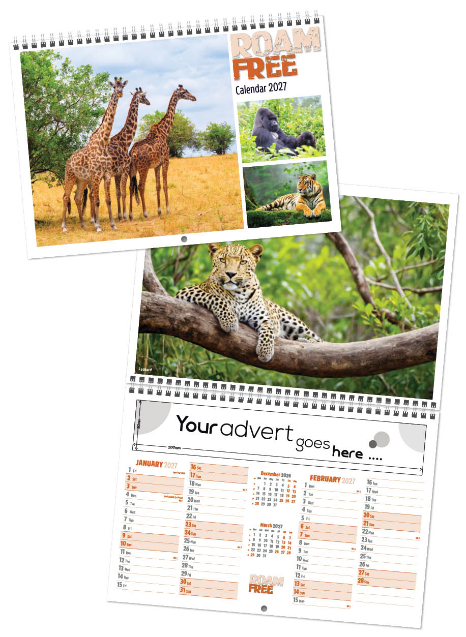 Roam Free Central Wiro Wall Calendar