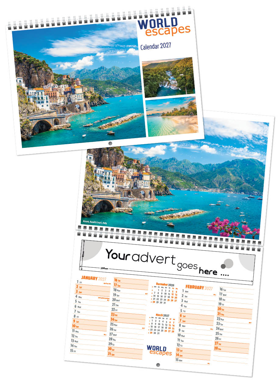 World Escapes Central Wiro Wall Calendar