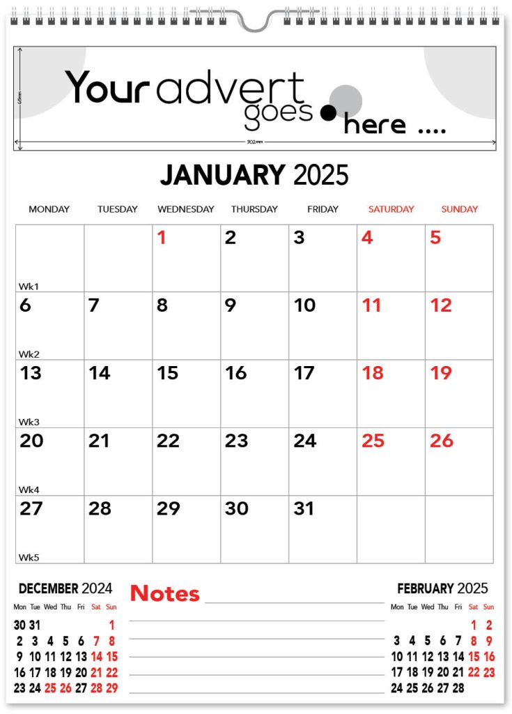 Commercial Organiser Wall Calendar 2025 Think Promote