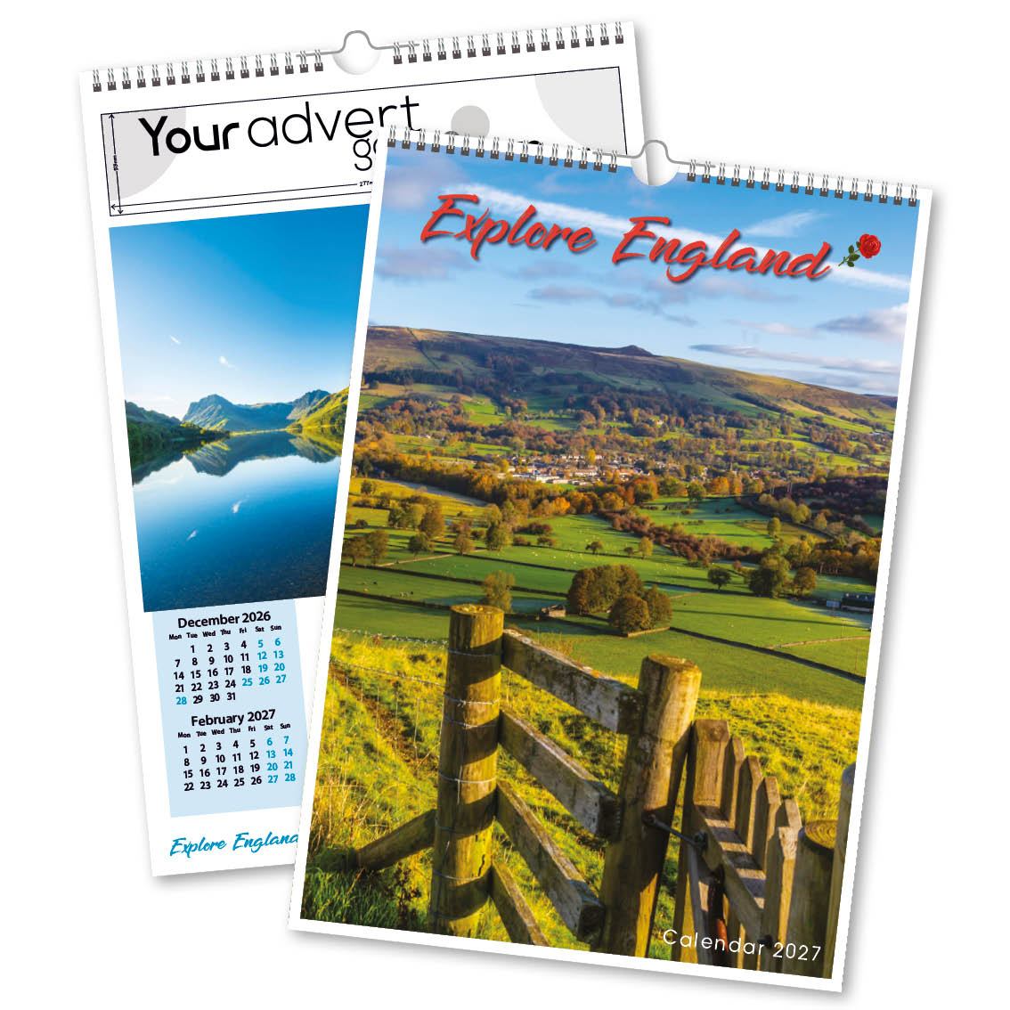 Explore England A4 DiGi Wall Calendar