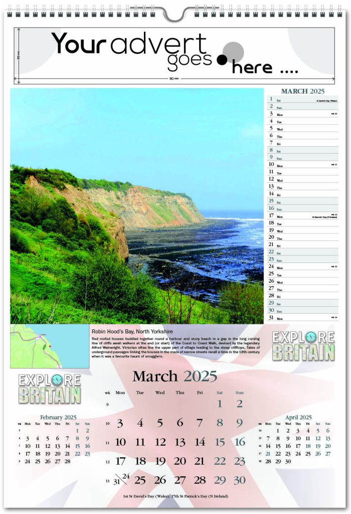 Explore Britain Wall Calendar 2025 Think Promote