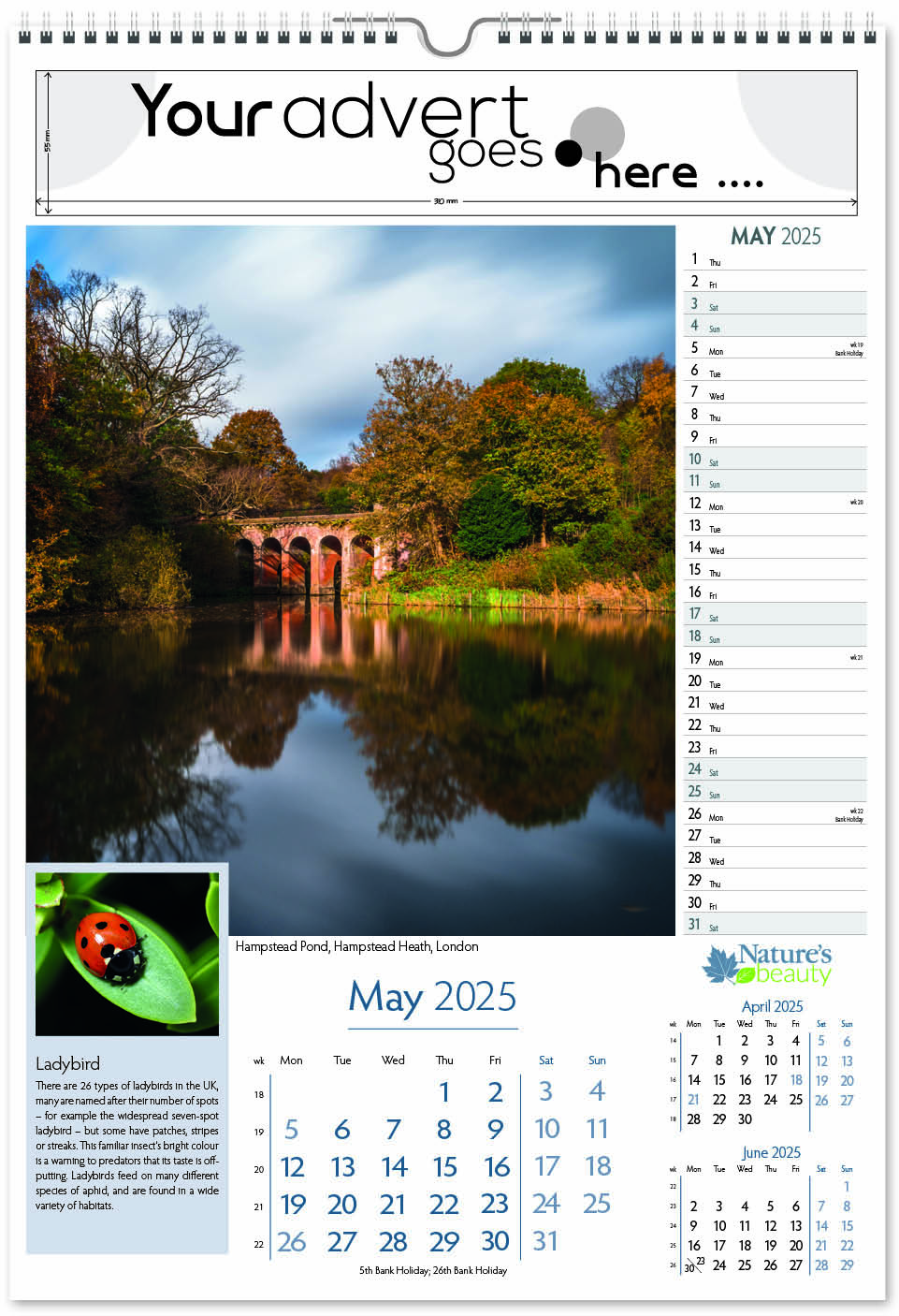 Nature's Beauty Wall Calendar 2025 Think Promote