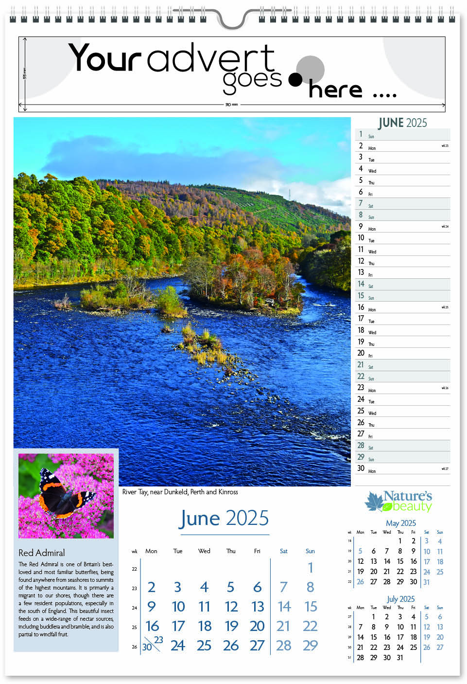 Nature's Beauty Wall Calendar 2025 Think Promote