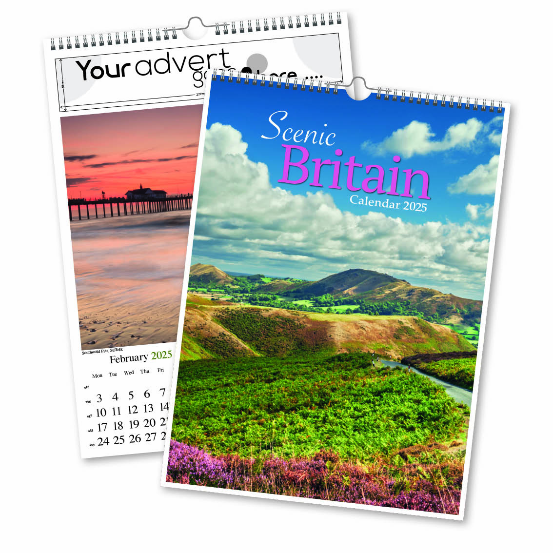 Scenic Britain A4 DiGi Wall Calendar 2025 Think Promote