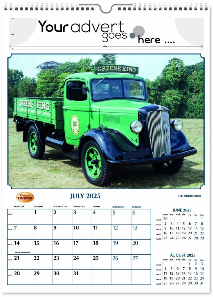 Vintage Vehicles Wall Calendar 2025 Think Promote