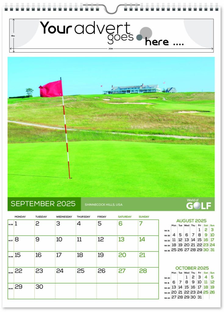 World of Golf Wall Calendar 2025 Think Promote