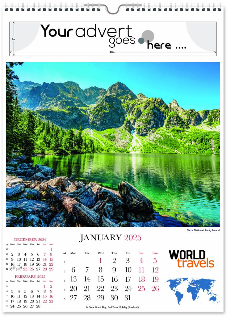 World Travels Wall Calendar 2025 Think Promote