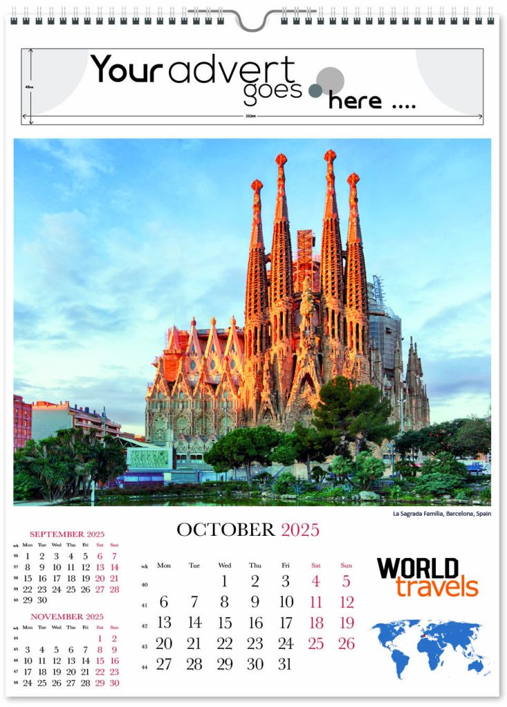 World Travels Wall Calendar 2025 Think Promote