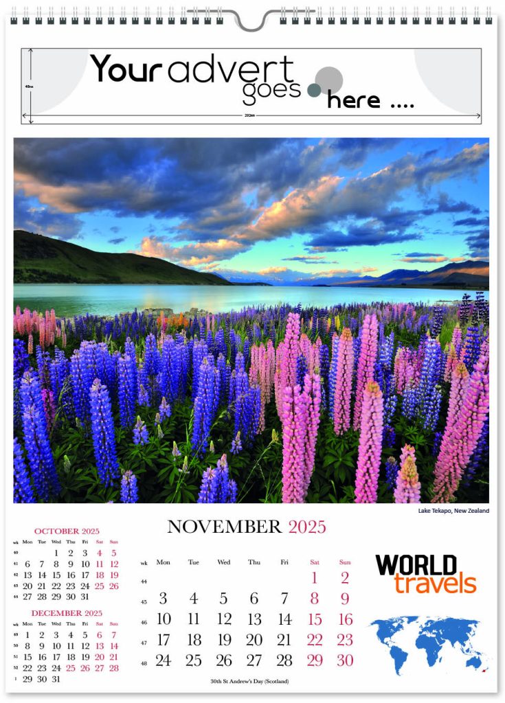 World Travels Wall Calendar 2025 Think Promote