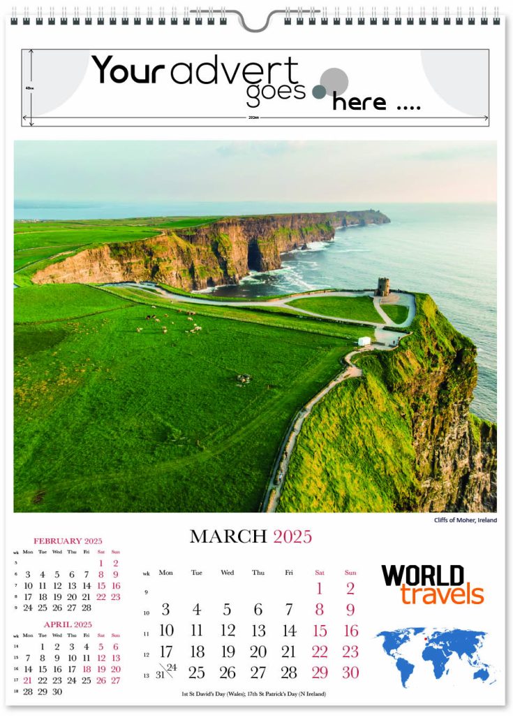 World Travels Wall Calendar 2025 Think Promote