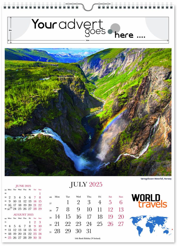 World Travels Wall Calendar 2025 Think Promote