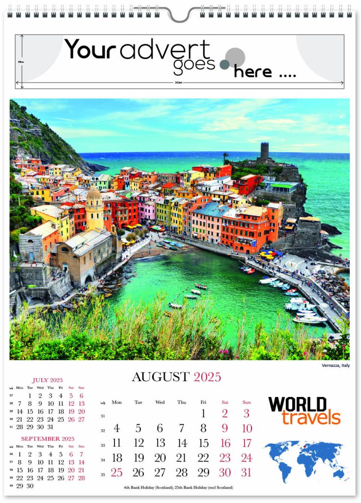 World Travels Wall Calendar 2025 Think Promote