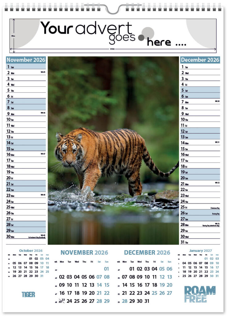 Roam Free Memo Wall Calendar 2026 Think Promote