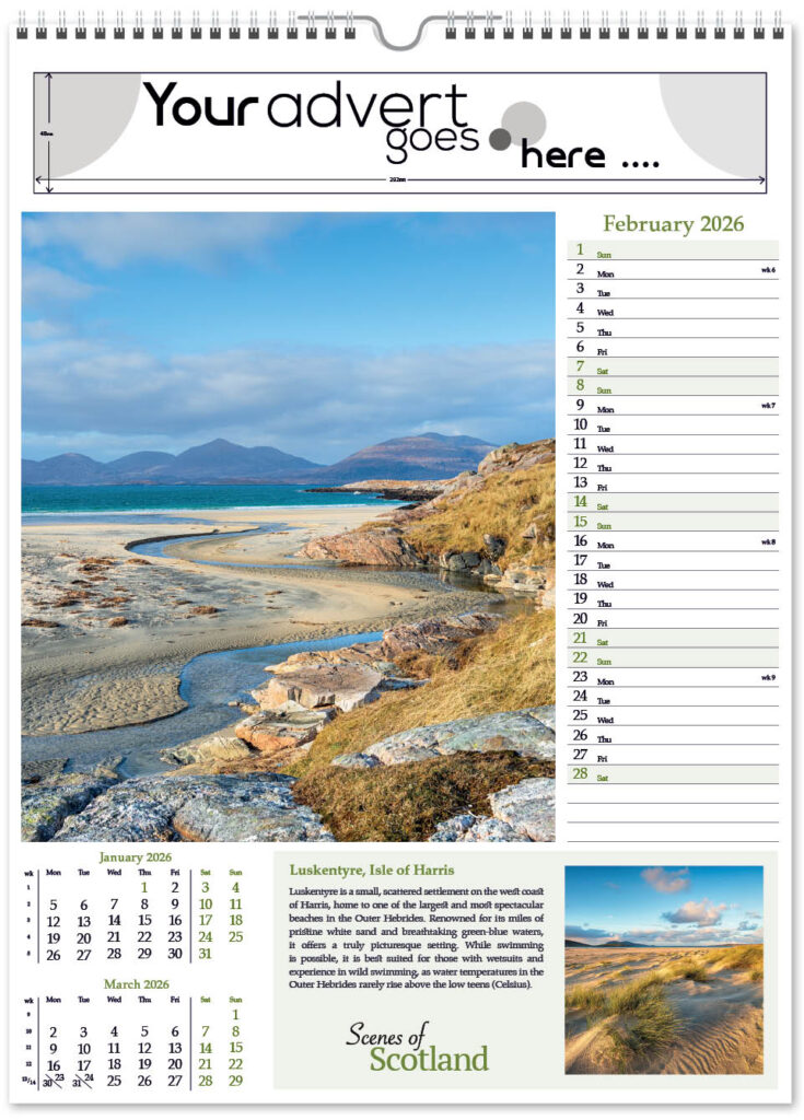 Scenes of Scotland Wall Calendar 2026 Think Promote