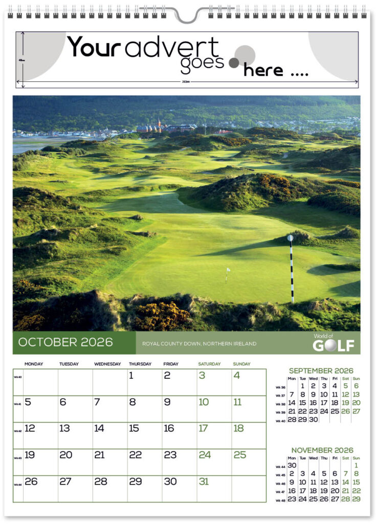 World of Golf Wall Calendar 2026 Think Promote