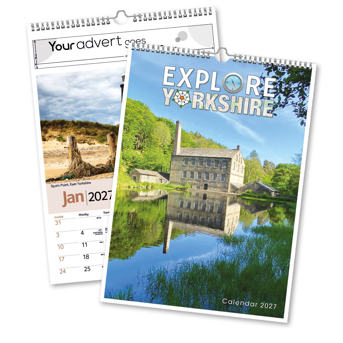 Explore Yorkshire 13 Leaf Mini Memo Calendar – Option 2